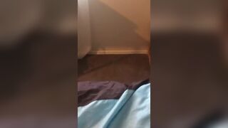 MILF desperate pee off her bed #1